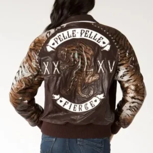 Pelle Pelle Cheetah Sleeves Brown Jacket