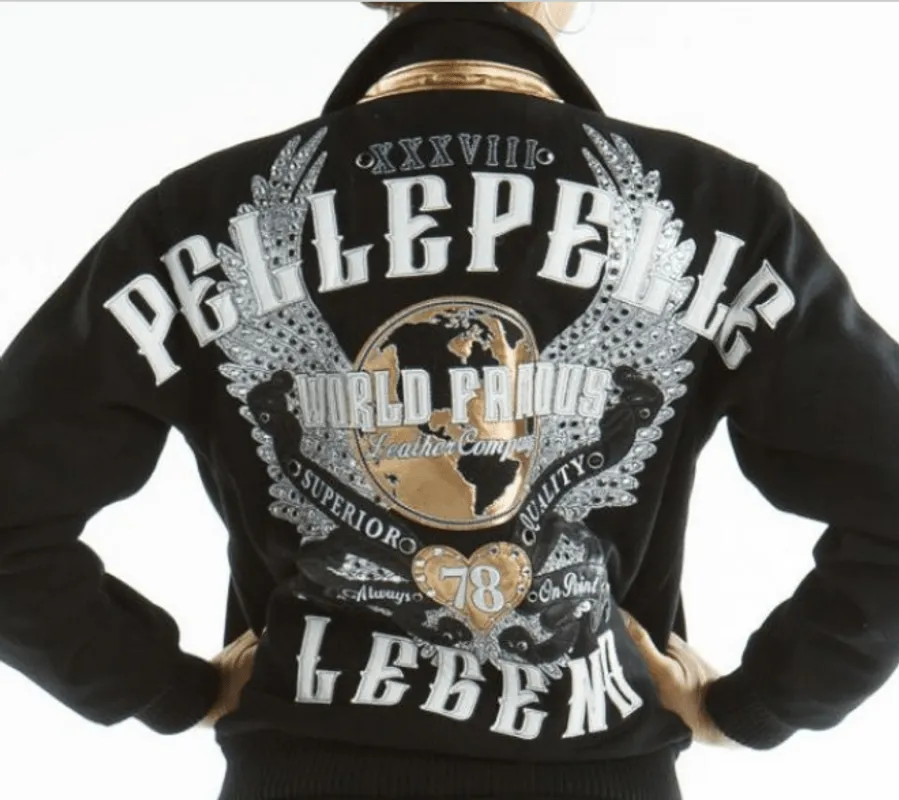 Pelle Pelle Black Varsity Jacket