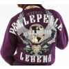 pelle pelle world famous varsity jacket, pelle pelle store, pelle pelle jacket, purple wool jacket