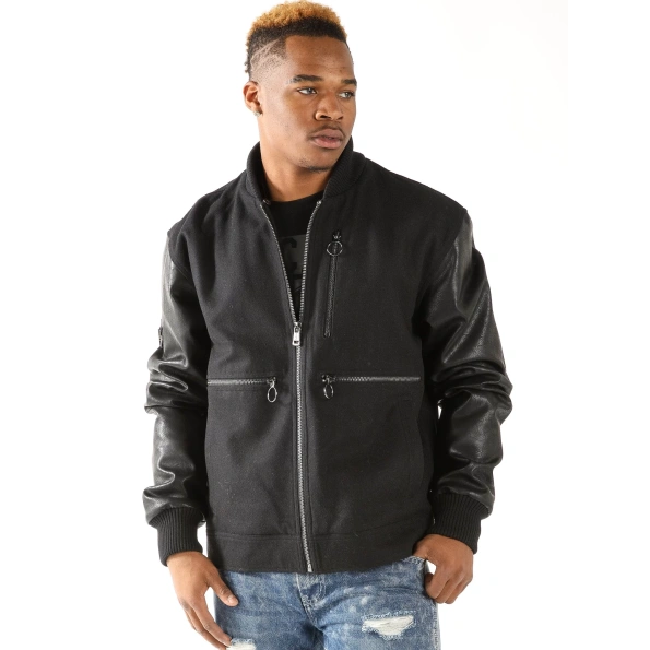 pelle pelle zipper leather jacket, pelle pelle store, pelle pelle jacket, black wool jacket