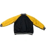 pelle pelle varsity wool bomber jacket, pelle pelle store, pelle pelle jacket, black and yellow wool jacket