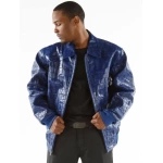 pelle pelle crocodile blue leather jacket, pelle pelle store, pelle pelle jacket, blue leather jacket