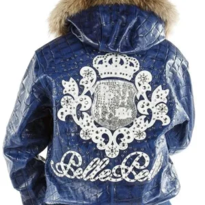 Pelle Pelle Crocodile Blue Leather Jacket