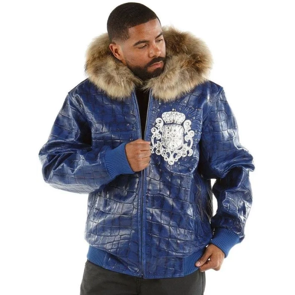 pelle pelle crocodile blue leather jacket, pelle pelle store, pelle pelle jacket, blue leather jacket