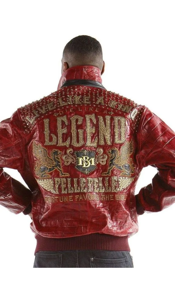 Pelle Pelle Mens Crocodile Red Jacket