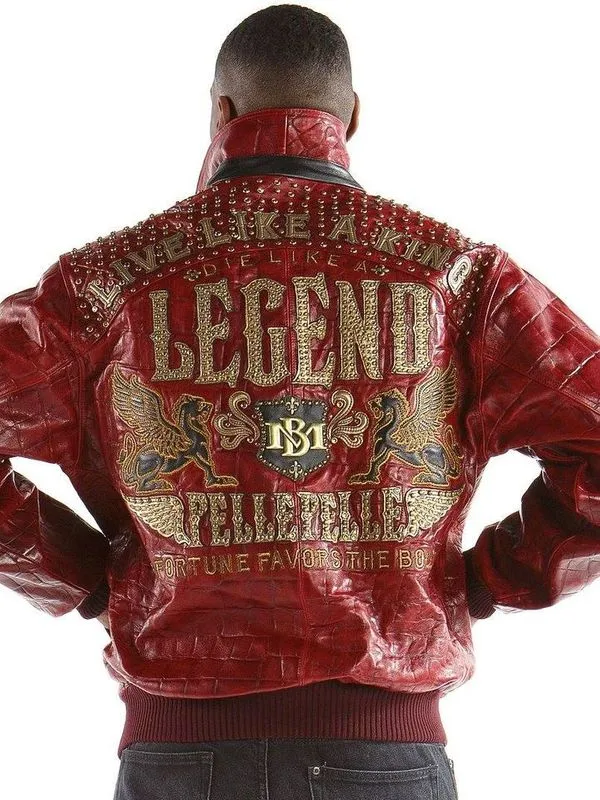 Pelle Pelle Mens Crocodile Red Jacket