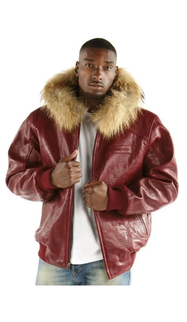 Pelle Pelle Crocodile Red Leather Jacket