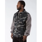 pelle pelle mens dark green camo vest, pelle pelle store, pelle pelle jacket, camo vest