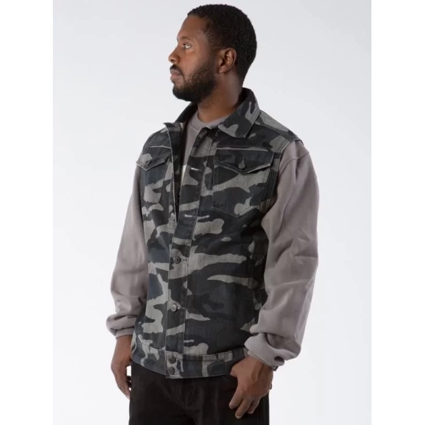 pelle pelle mens dark green camo vest, pelle pelle store, pelle pelle jacket, camo vest