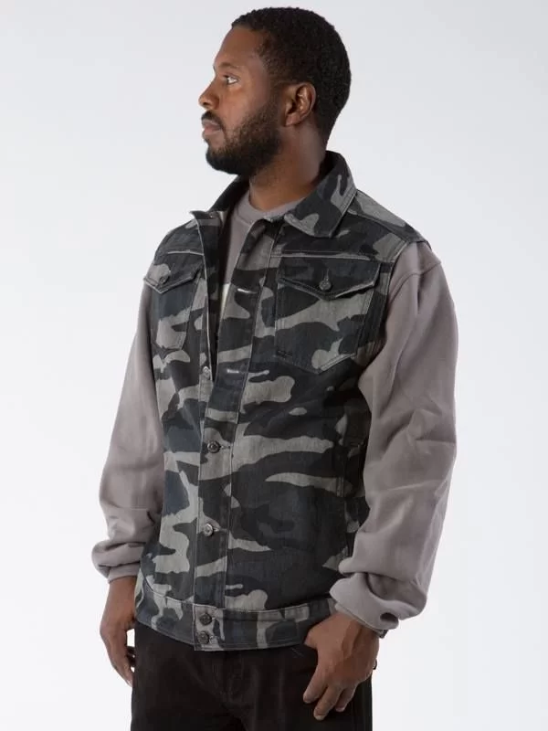 Pelle Pelle Mens Dark Green Camo Vest