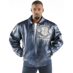 pelle pelle mens prize blue jacket, pelle pelle store, pelle pelle jacket, light blue leather jacket