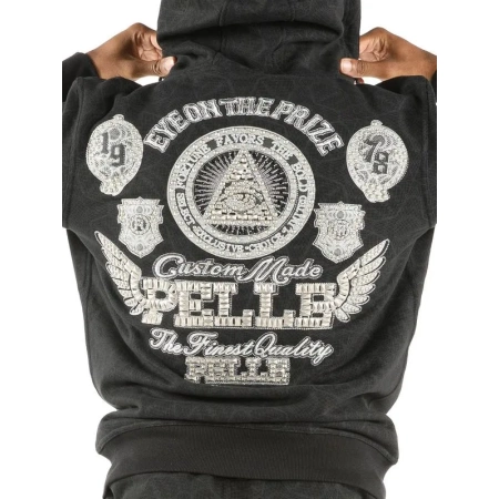 pelle pelle fortune the bold black tracksuit, pelle pelle store, pelle pelle jacket, black hooded tracksuit