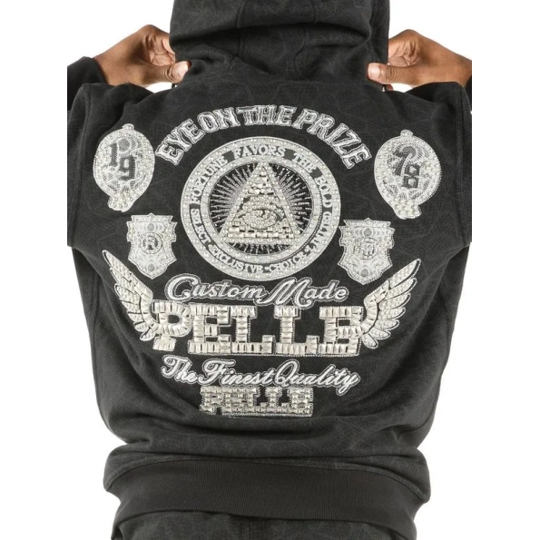 pelle pelle fortune the bold black tracksuit, pelle pelle store, pelle pelle jacket, black hooded tracksuit