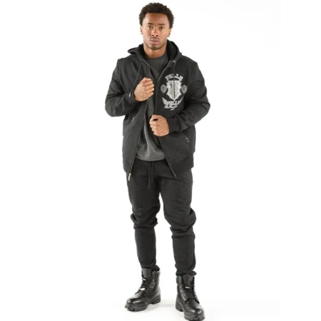 pelle pelle fortune the bold black tracksuit, pelle pelle store, pelle pelle jacket, black hooded tracksuit