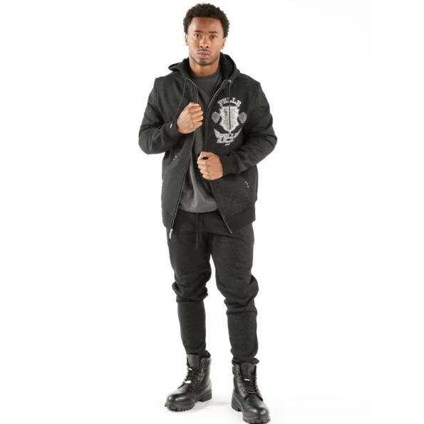 pelle pelle fortune the bold black tracksuit, pelle pelle store, pelle pelle jacket, black hooded tracksuit