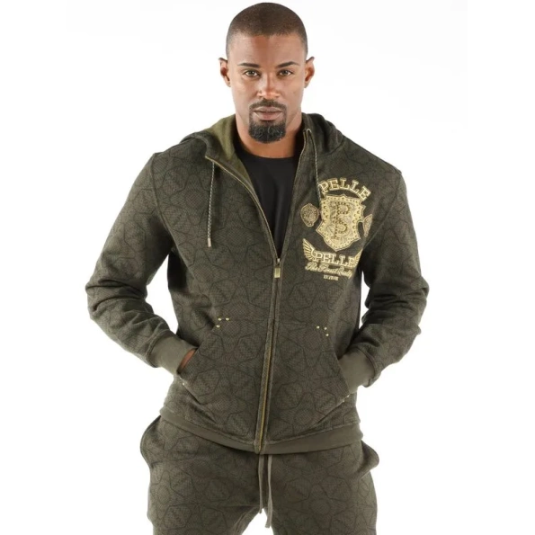 pelle pelle mens fortune olive tracksuit, pelle pelle store, pelle pelle jacket, olive hooded tracksuit