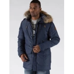 pelle pelle fur hooded blue long coat, pelle pelle store, pelle pelle jacket, blue hooded coat