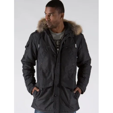 pelle pelle fur hooded denim long coat, pelle pelle store, pelle pelle jacket, black hooded jacket