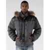 pelle pelle gray fur hooded puffer jacket, pelle pelle store, pelle pelle jacket, gray hooded jacket