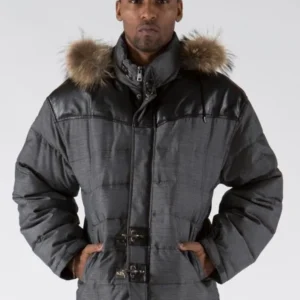 Pelle Pelle Gray Fur Hooded Puffer Jacket