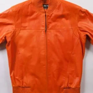 Pelle Pelle Orange Bomber Leather Jacket