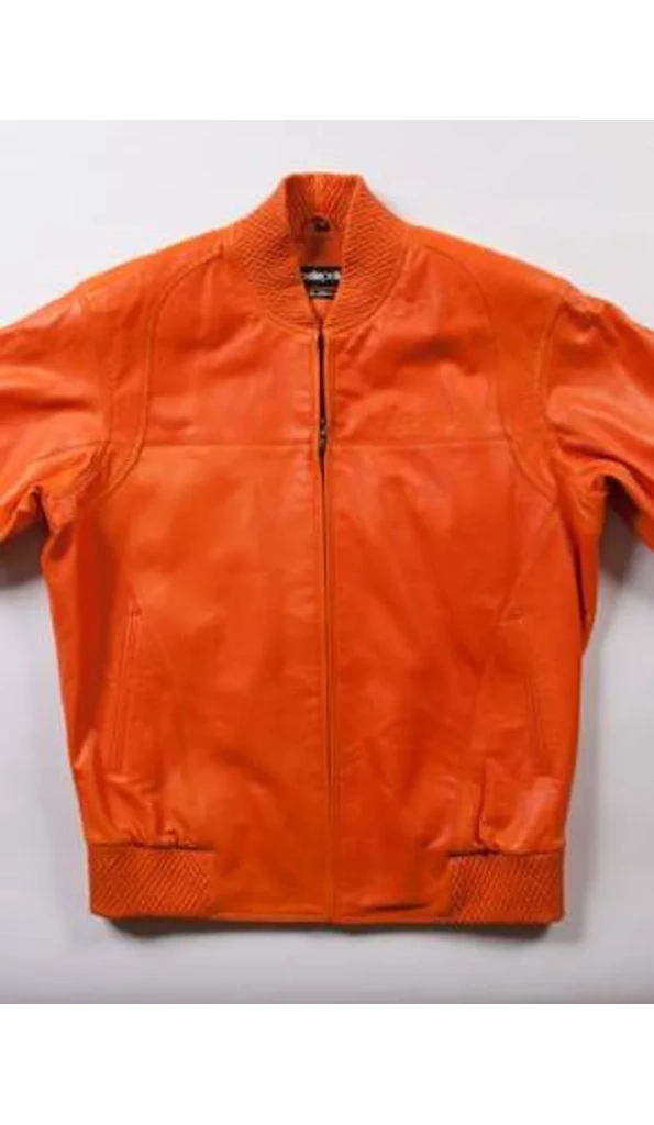 Pelle Pelle Orange Bomber Leather Jacket
