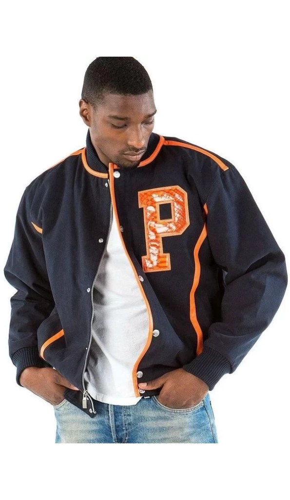 Pelle Pelle Letterman Navy Blue Jacket