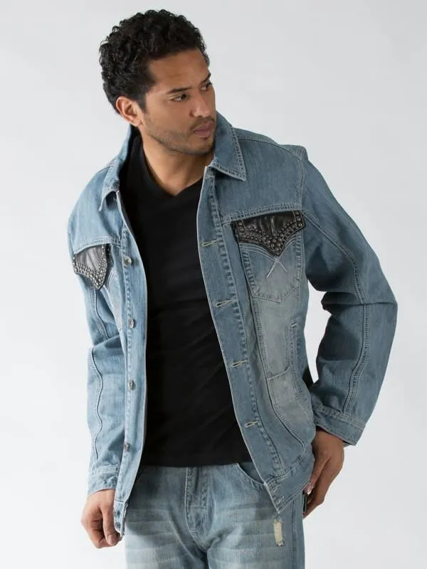 Pelle Pelle Mens Light Blue Denim Jacket