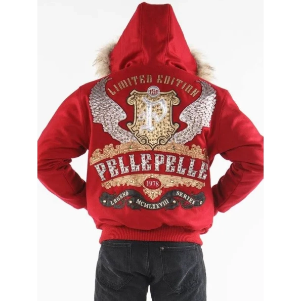 pelle pelle limited edition red jacket, pelle pelle store, pelle pelle jacket, red wool jacket