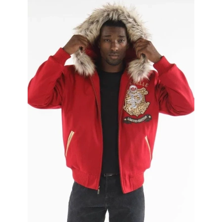 pelle pelle limited edition red jacket, pelle pelle store, pelle pelle jacket, red wool jacket