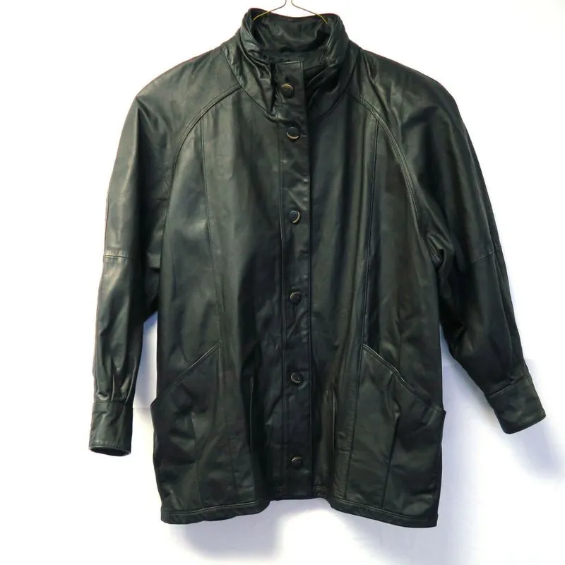Pelle Pelle Button Black Leather Jacket