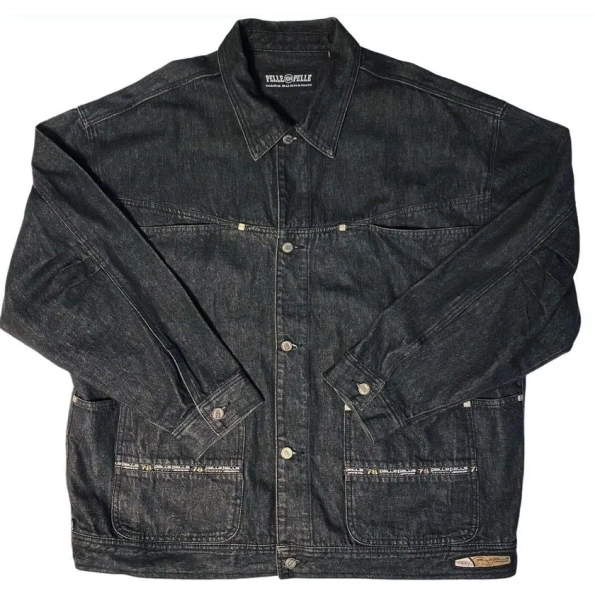 Pelle Pelle Mens Black Denim Jacket, pelle pelle store, pelle pelle jacket, black jacket