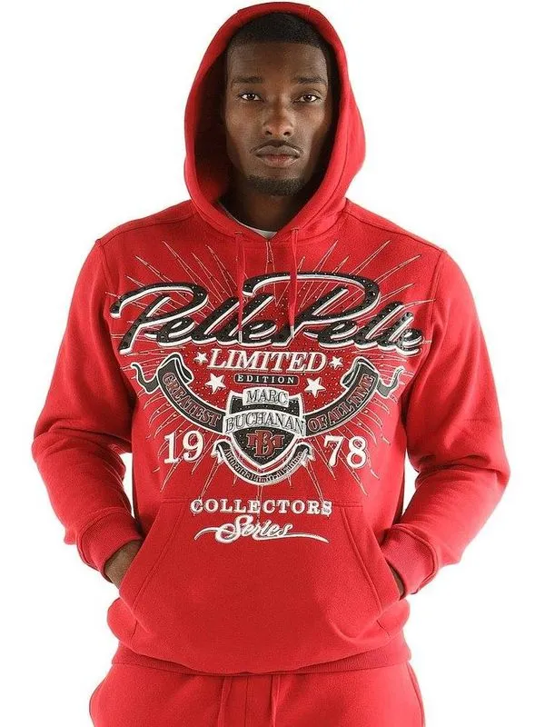 Pelle Pelle Marc Buchanan Red Wool Hoodie
