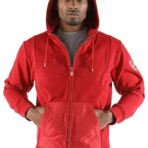 Pelle Pelle Red Zipper Hooded Jacket