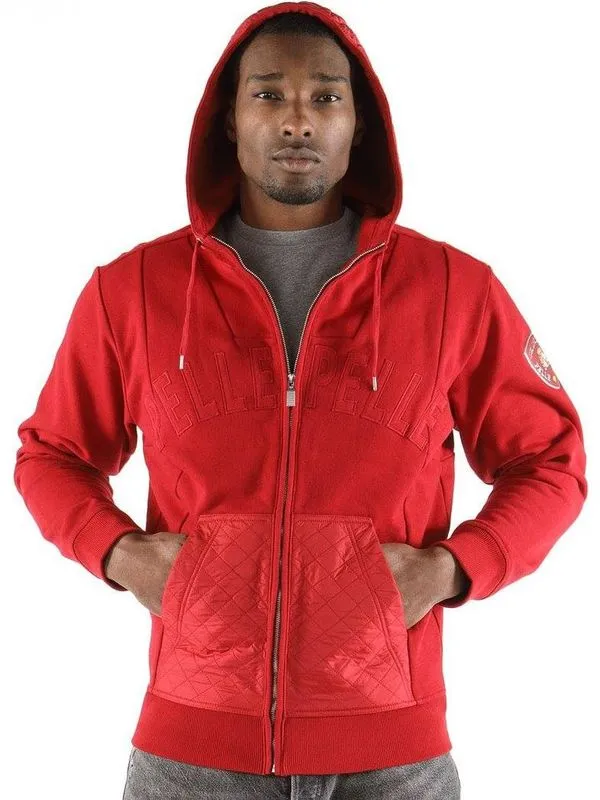 Pelle Pelle Red Zipper Hooded Jacket