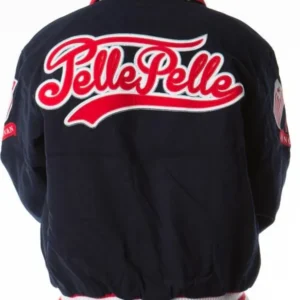 Pelle Pelle Navy Blue Bomber Wool Jacket view 1