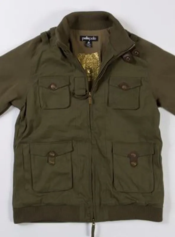 Pelle Pelle Mens Olive Cotton Flight Jacket