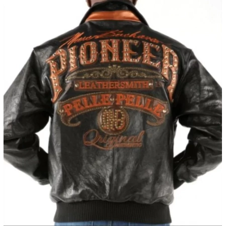 pelle pelle mens pioneer black jacket, pelle pelle store, pelle pelle jacket, black leather jacket