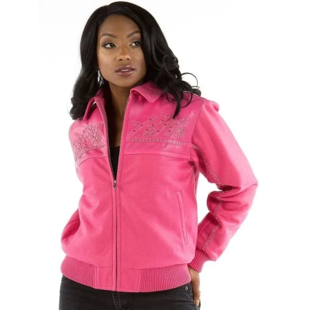 pelle pelle pink wool jacket, pelle pelle store, pelle pelle jacket, pink wool jacket