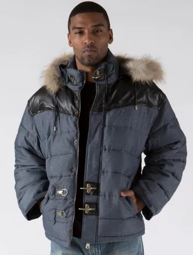 Pelle Pelle Mens Denim Blue Color Jacket