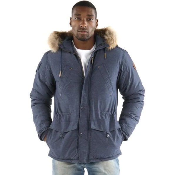 pelle pelle navy blue fur hooded wool jacket, pelle pelle store, pelle pelle jacket, navy blue jacket