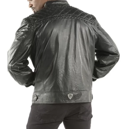 pelle pelle studded quilted black jacket, pelle pelle store, pelle pelle jacket, black leather jacket