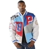 pelle pelle white and blue dunk jacket, pelle pelle store, pelle pelle jacket, white and blue leather jacket