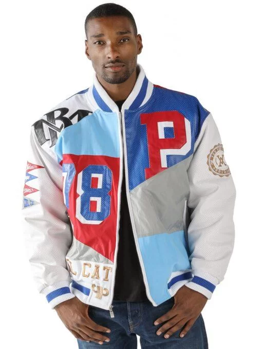 Pelle Pelle White And Blue Dunk Jacket