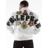 pelle pelle mens white patched jacket, pelle pelle store, pelle pelle jacket, white leather jacket