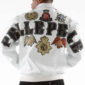 Pelle Pelle Mens White Patched Jacket