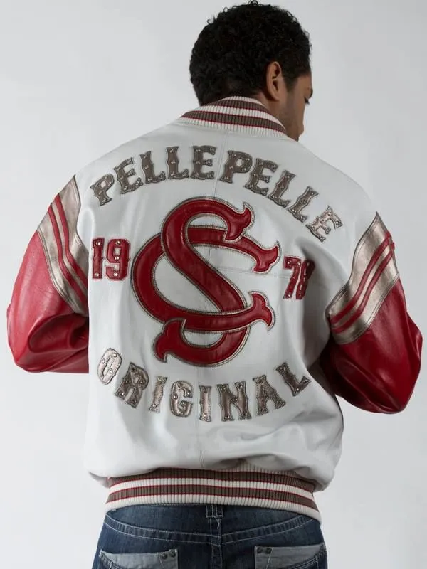 Pelle Pelle White And Red Leather Jacket