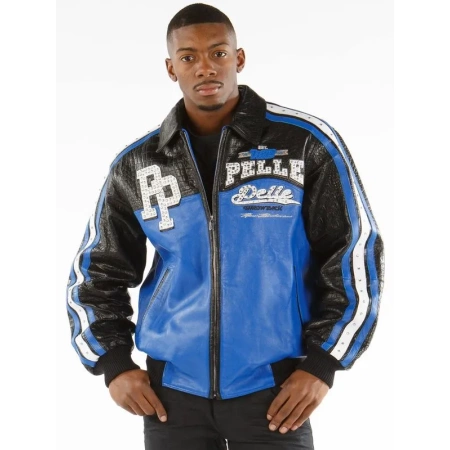 pelle pelle famous blue leather jacket, pelle pelle store, pelle pelle jacket, blue leather jacket