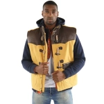 pelle pelle mens yellow and brown vest, pelle pelle store, pelle pelle jacket, yellow jacket