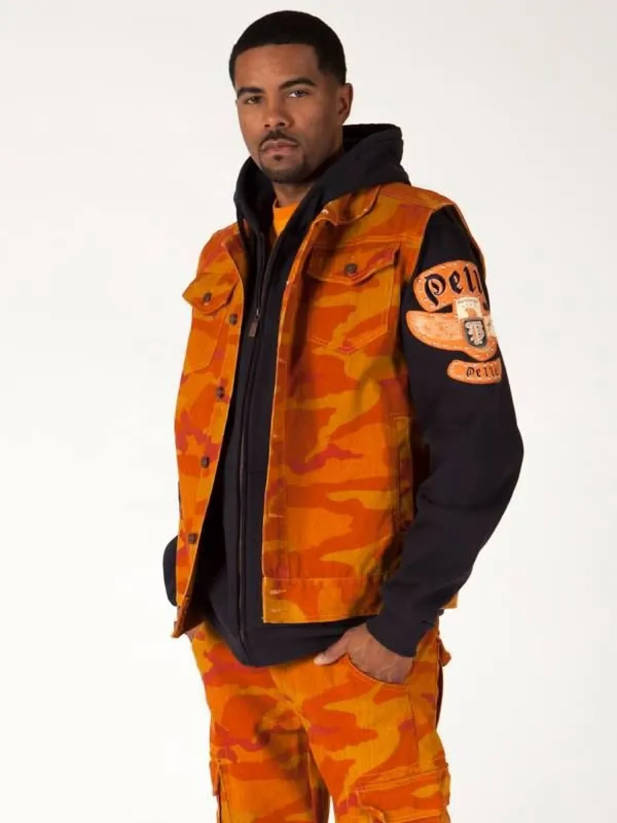 Pelle Pelle Yellow Camo Denim Track Suit